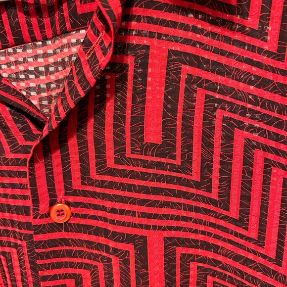 Pronti by Phita Red XL semi-mesh button down short sleeve shirt. - Picture 3 of 7